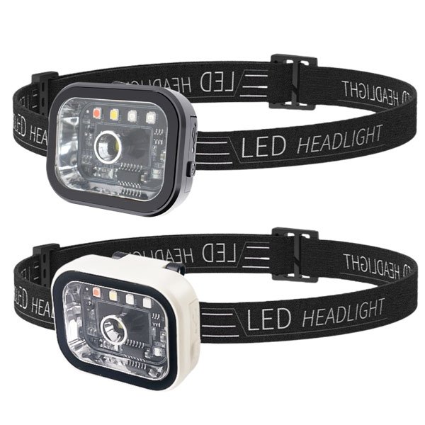 פנס ראש נטען עם רצועה אלסטית ותאורת LED